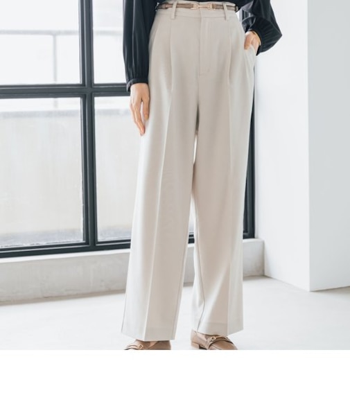 ウツクシルエットワイドパンツ