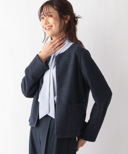 スゴラクストレッチカットツイードジャケット/970890