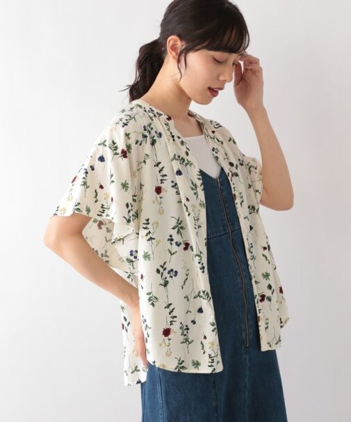 さらさらリラックスプリントブラウス半袖/987188
