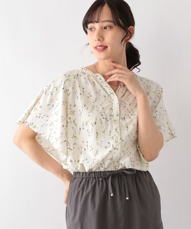 さらさらリラックスプリントブラウス半袖/987188