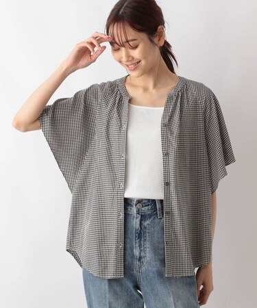 さらさらリラックスプリントブラウス半袖/987188