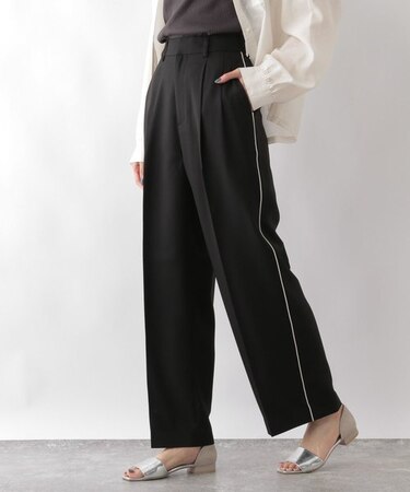 ウツクシルエットサイドラインワイドパンツ/115344
