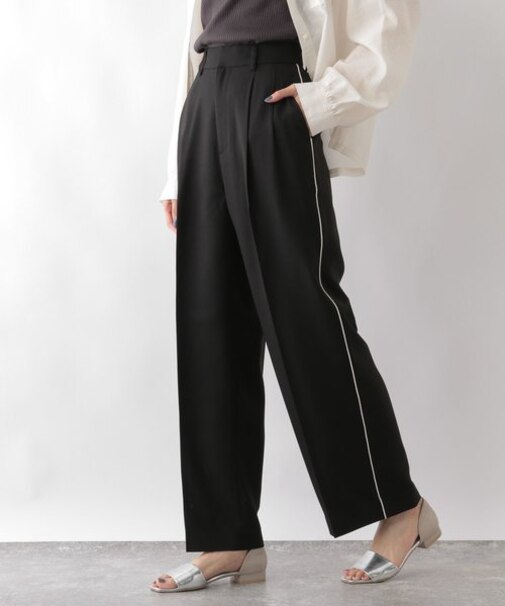 ウツクシルエットサイドラインワイドパンツ/115344