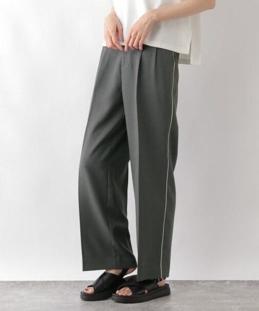 ウツクシルエットサイドラインワイドパンツ/115344