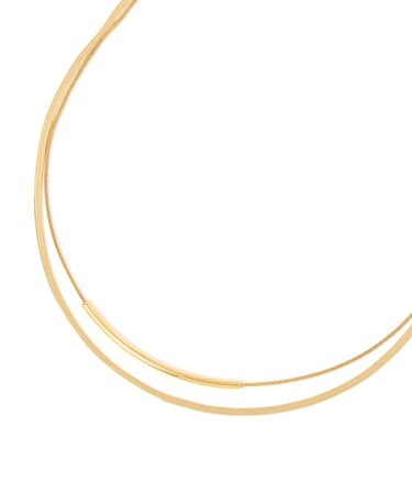 ステンレス二連チェーンネックレス/126692