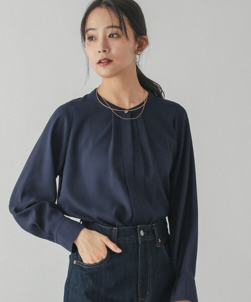 FUTATSUKUKURI フタツククリ ボーンブラウス ライトブルー シャツ