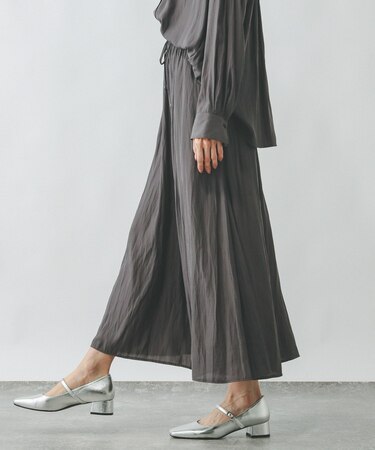  さらさらリラックスフレアワイドパンツ/147675