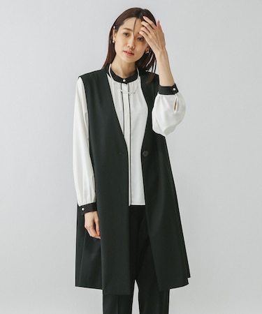 ウツクシルエットロングジレ/149537