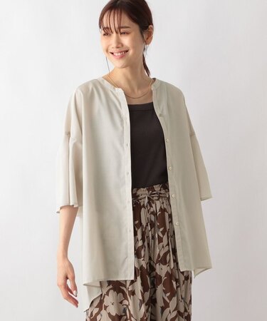 さらさらフレアスリーブシャツ5分袖/120190