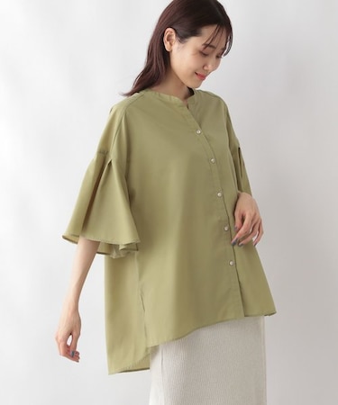 さらさらフレアスリーブシャツ5分袖/120190