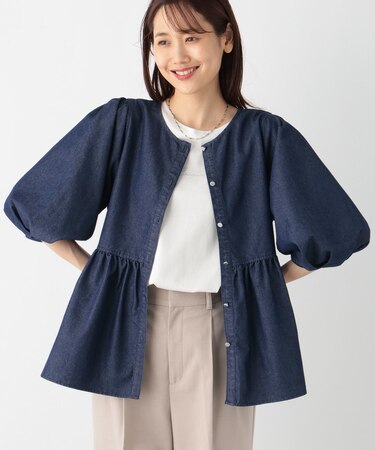 GOODデニムペプラムブラウス/132698