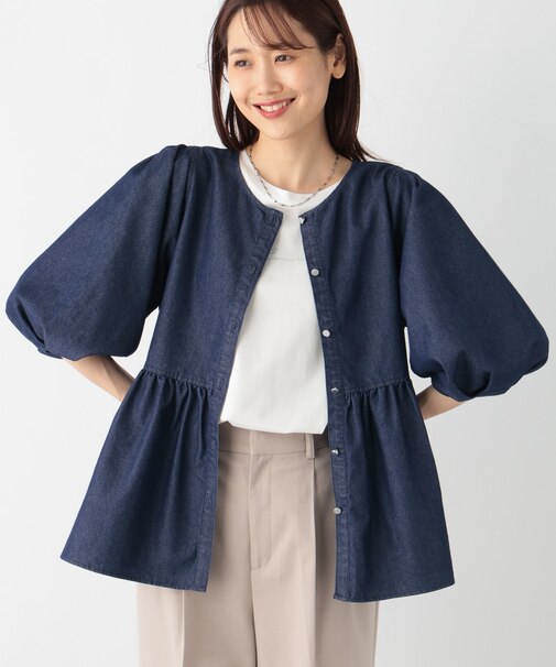 GOODデニムペプラムブラウス/132698