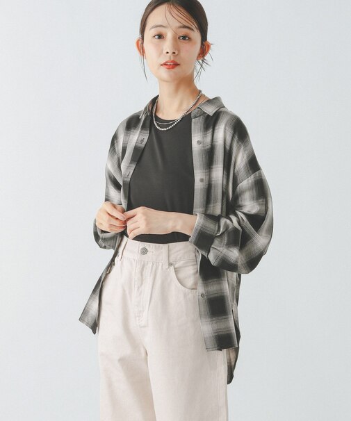 ラメチェックシャツ長袖/283797