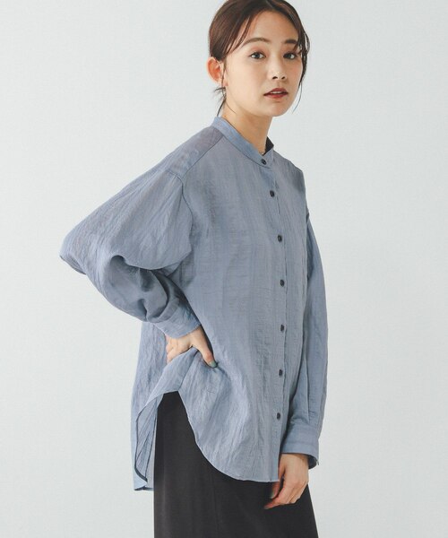 まみや GLOBAL WORK｜吉高由里子さん着用/アソート柄シアーシャツ