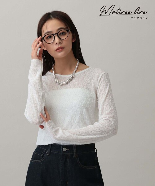 Non☆です MATINEE LINE/レースシアー長袖T/288775｜グローバルワークの通販