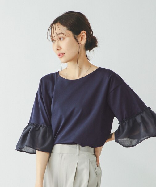 リッチクリーン袖フレア5分袖/289402