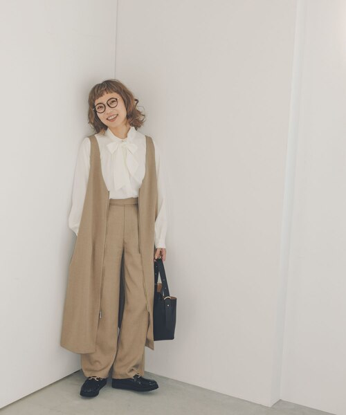 あき　ページ バヤコさんコラボ/イージーケアワイドパンツ/313978｜グローバル