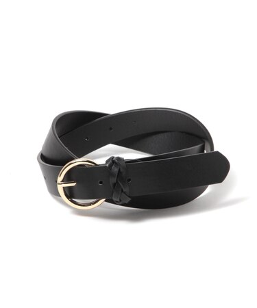 ラウンドバックル編みベルト/325773