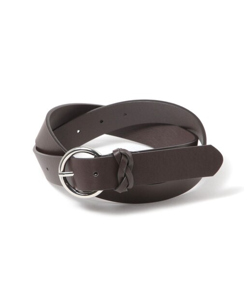 ラウンドバックル編みベルト/325773