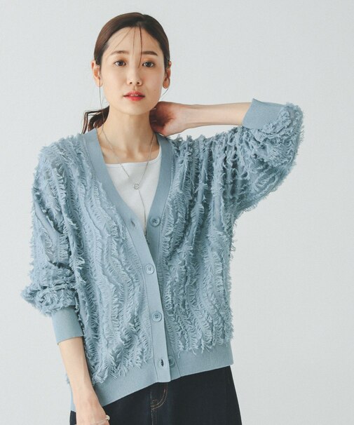 シアーフリンジカーディガン長袖/492317