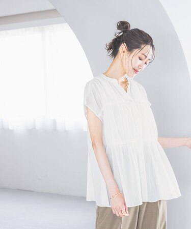 エアリーリラックスブラウスノースリーブ/492316
