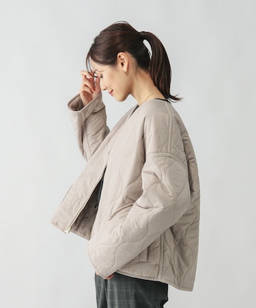 リバーシブルファーキルトブルゾン/494074