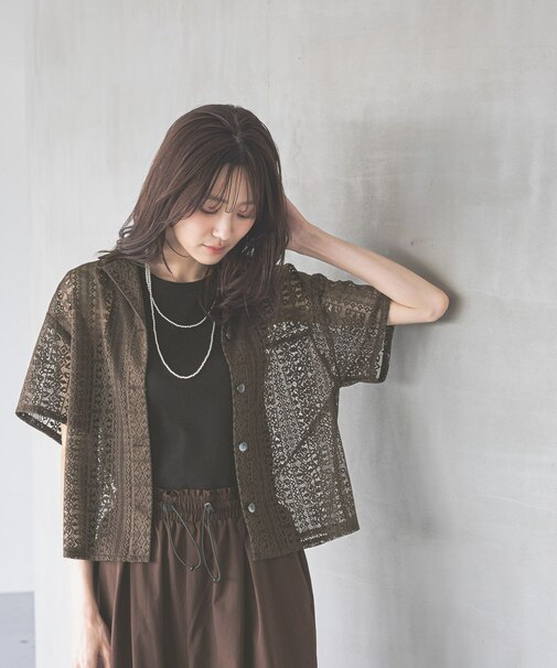 レースシャツ半袖/494043