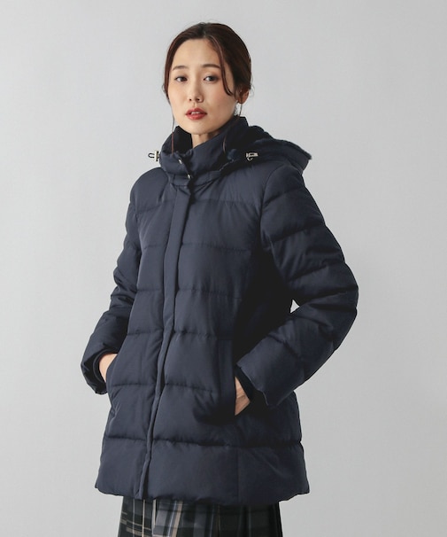 ウツクシルエット撥水ダウンコート/497165