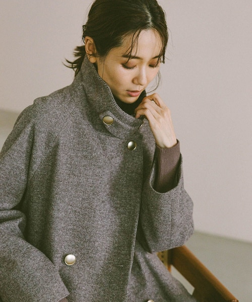 軽やかストレッチ襟2WAYミドルコート/499658｜グローバルワークの通販