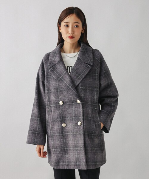 軽やかストレッチ襟2WAYミドルコート/499658｜グローバルワークの通販