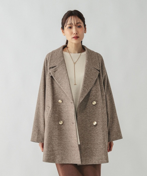 軽やかストレッチ襟2WAYミドルコート/499658｜グローバルワークの通販