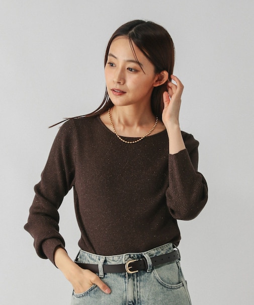 アンチピリングなめらかボートネックプルオーバー/499704