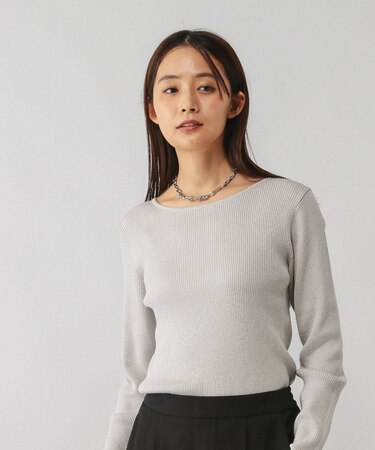 アンチピリングなめらかボートネックプルオーバー/499704