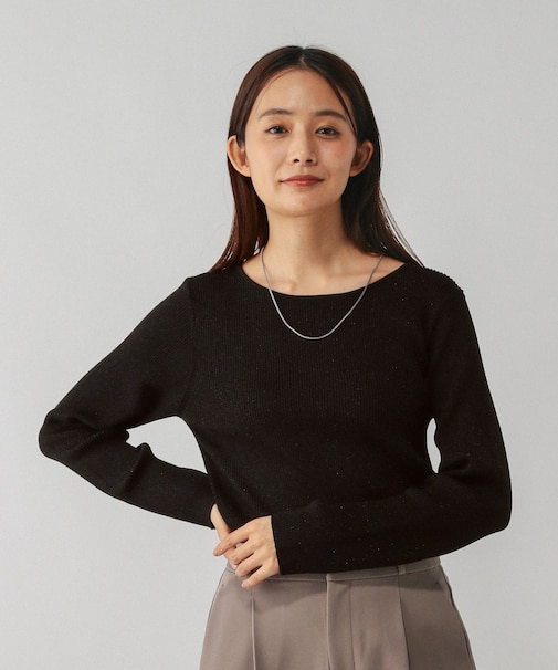 アンチピリングなめらかボートネックプルオーバー/499704