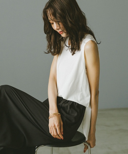 快適裾ラウンドプルオーバーノースリーブ/577922