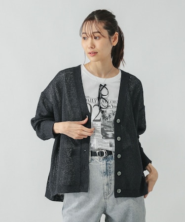 ペーパーヤーンカノコカーディガン長袖/577968