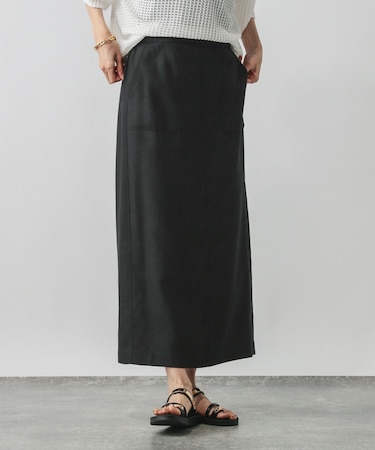冷感リネンIラインスカート/579534