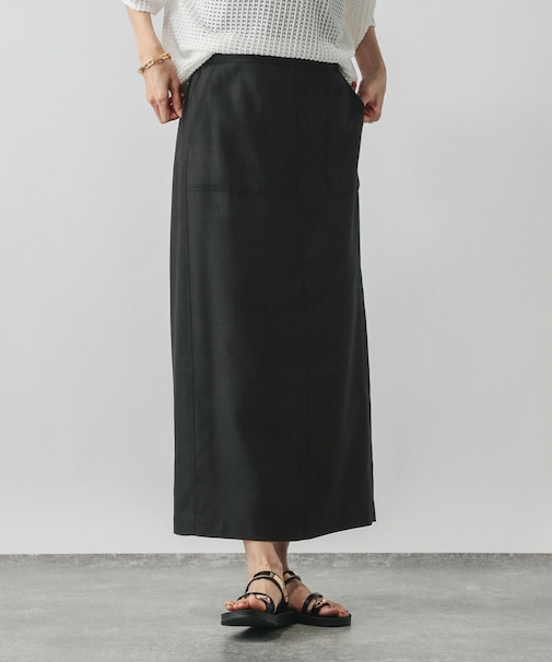 冷感リネンIラインスカート/579534