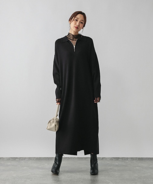 ハーフZIPアゼニットワンピース/579499