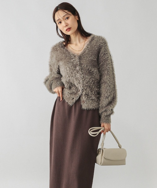 シャギーカーディガン*スカートSET/579504