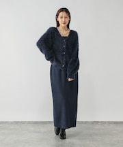 シャギーカーディガン*スカートSET/579504