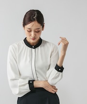 キレイつづく配色ブラウス/581008