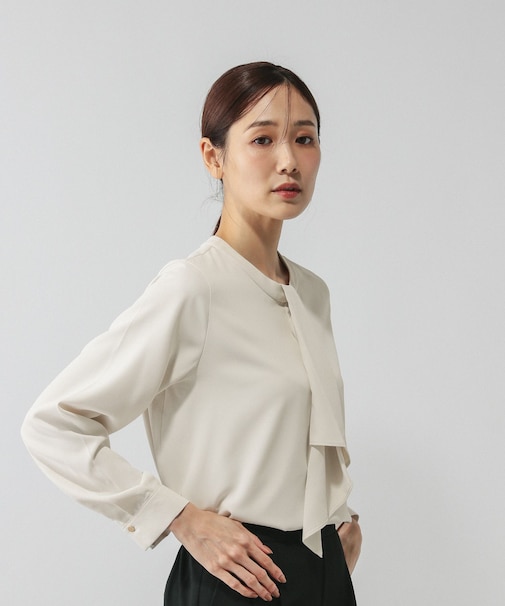 キレイつづくボウタイ風ブラウス/581015