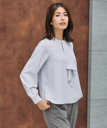 キレイつづくボウタイ風ブラウス/581015