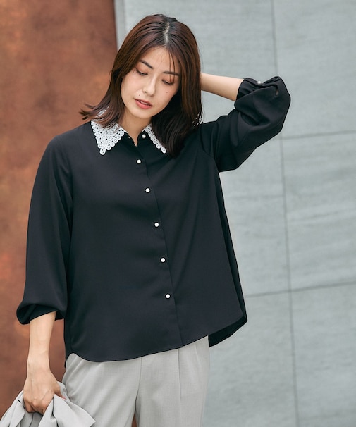 キレイつづく襟2WAYブラウス/581011