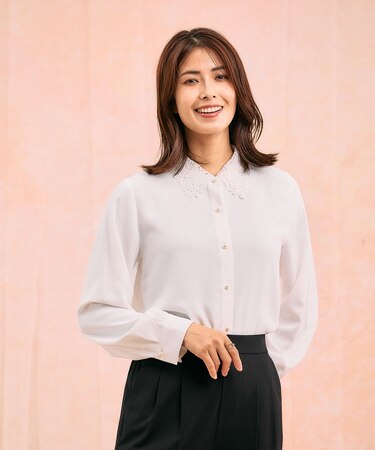キレイつづく襟2WAYブラウス/581011