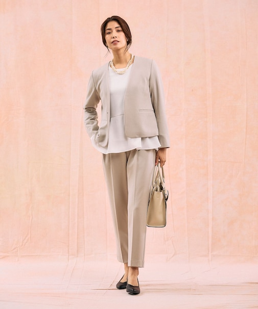 スゴラクストレッチVネックジャケット3点セット/581018