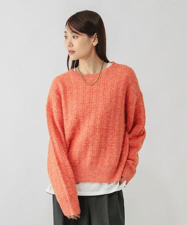 モヘヤタッチ編み柄クループルオーバー/581175