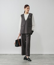 ストレッチベスト＊ブラウス＊パンツセット/581026