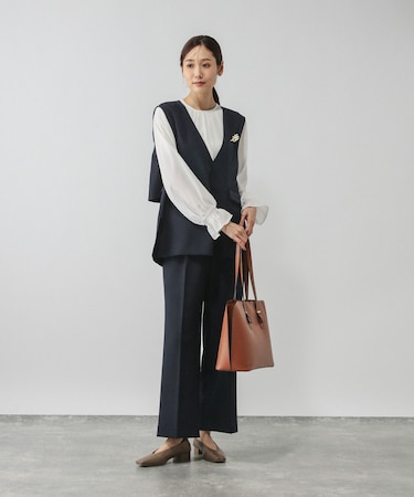 ストレッチベスト＊ブラウス＊パンツセット/581026